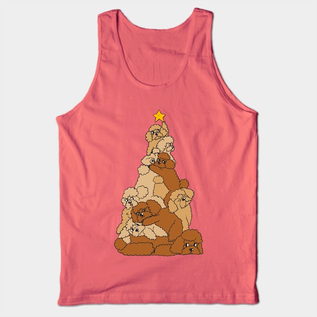 Christmas Tree Poodle Tank Top by huebucket